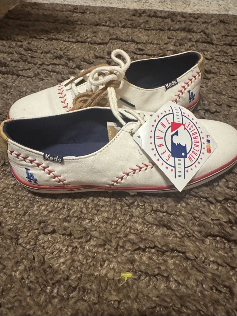 Keds White Canvas Shoes with Red & Navy Accents